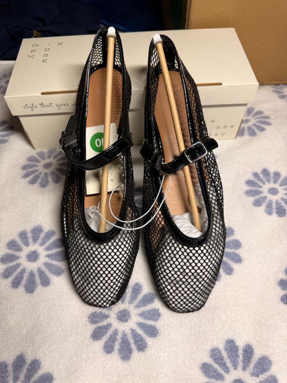 a new day Black Mesh Mary Jane Flats with Buckle - Picture 2 of 5